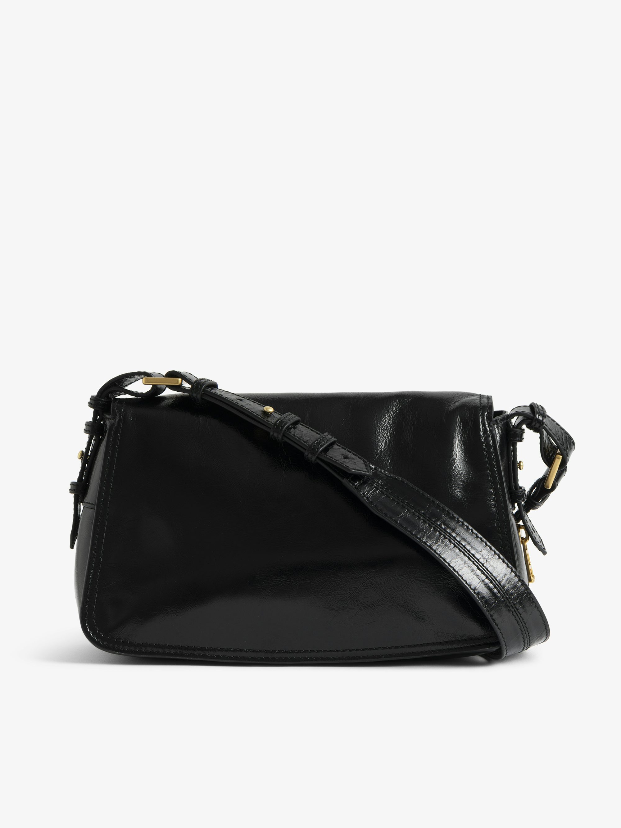 Le Zouzou Vintage Patent Bag - Small vintage effect patent leather bag with adjustable shoulder strap and signature wings.